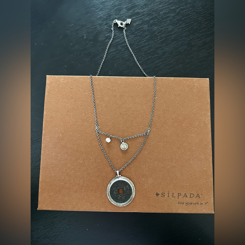 Silpada Sterling Silver Coin Pendant Layered Necklace